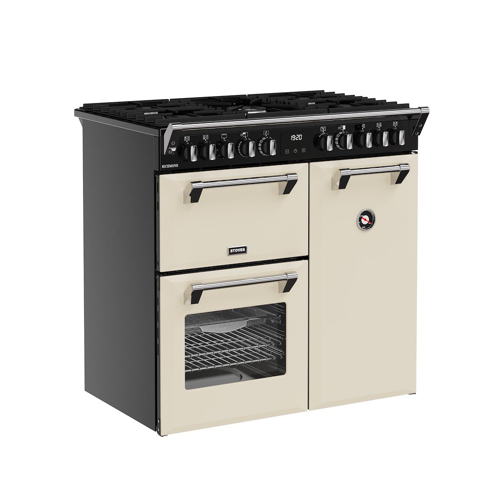 Stoves RCA RICH 90DF 90cm Richmond Dual Fuel Range Cooker - Cream - Image 2