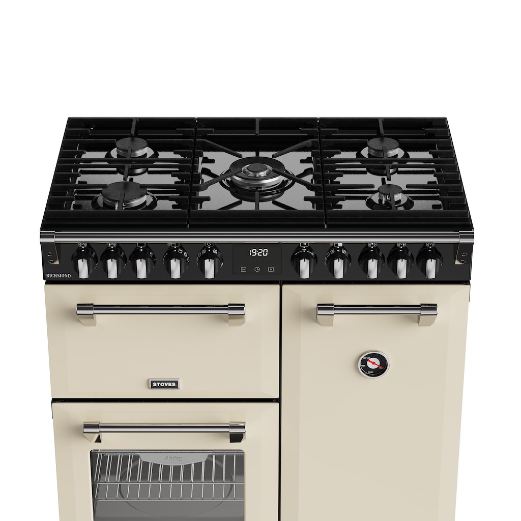 Stoves RCA RICH 90DF 90cm Richmond Dual Fuel Range Cooker - Cream - Image 4