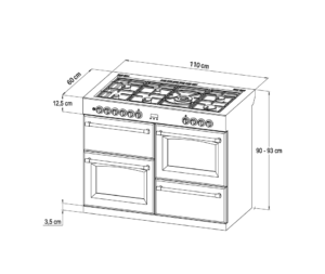 Stoves ST RICH DX S1100G CB Pmu 110cm Gas Range Cooker - Image 3