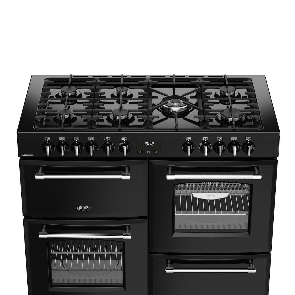 Belling RCA FARMHOUSE 110DF 110cm Dual Fuel Range Cooker - Black - Image 4