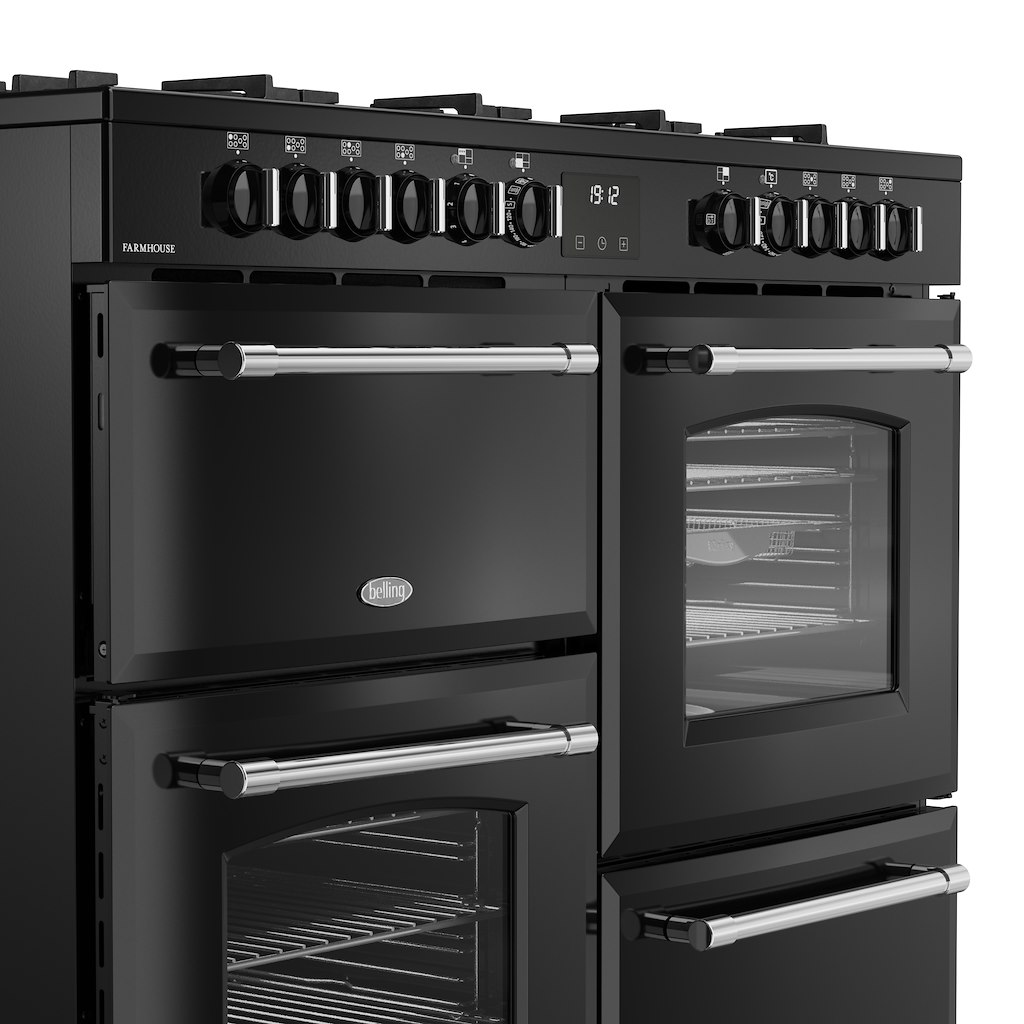 Belling RCA FARMHOUSE 110DF 110cm Dual Fuel Range Cooker - Black - Image 7