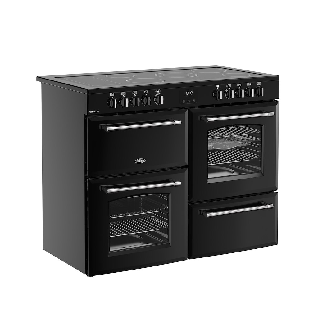 Belling RCA FARMHOUSE 110E 110cm Electric Ceramic Range Cooker - Black - Image 2