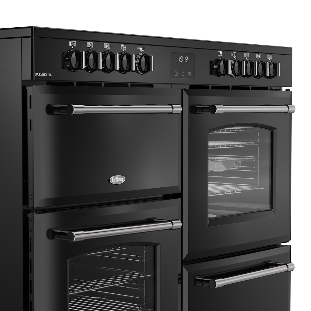Belling RCA FARMHOUSE 110E 110cm Electric Ceramic Range Cooker - Black - Image 7