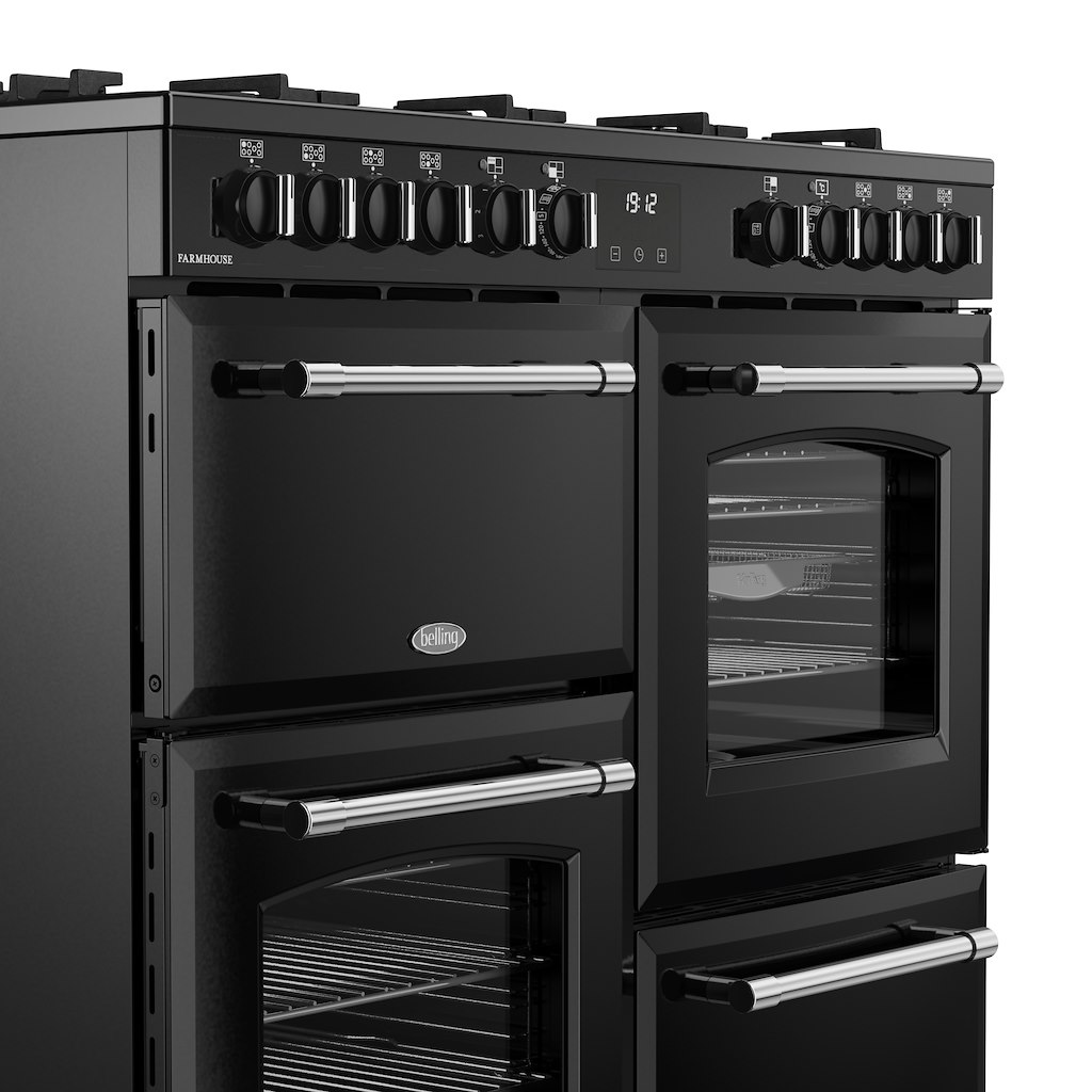 Belling RCA FARMHOUSE 100DF 100cm Dual Fuel Range Cooker - Black - Image 7