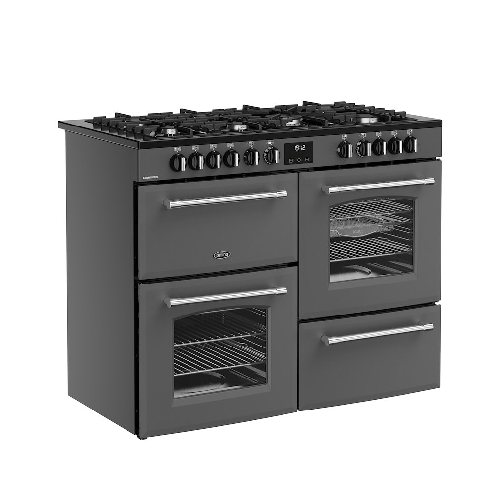 Belling RCA FARMHOUSE 110DF 110cm Dual Fuel Range Cooker - Anthracite - Image 2