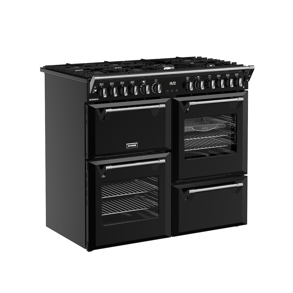 Stoves RCA RICH 100DF 100cm Richmond Dual Fuel Range Cooker - Black - Image 2
