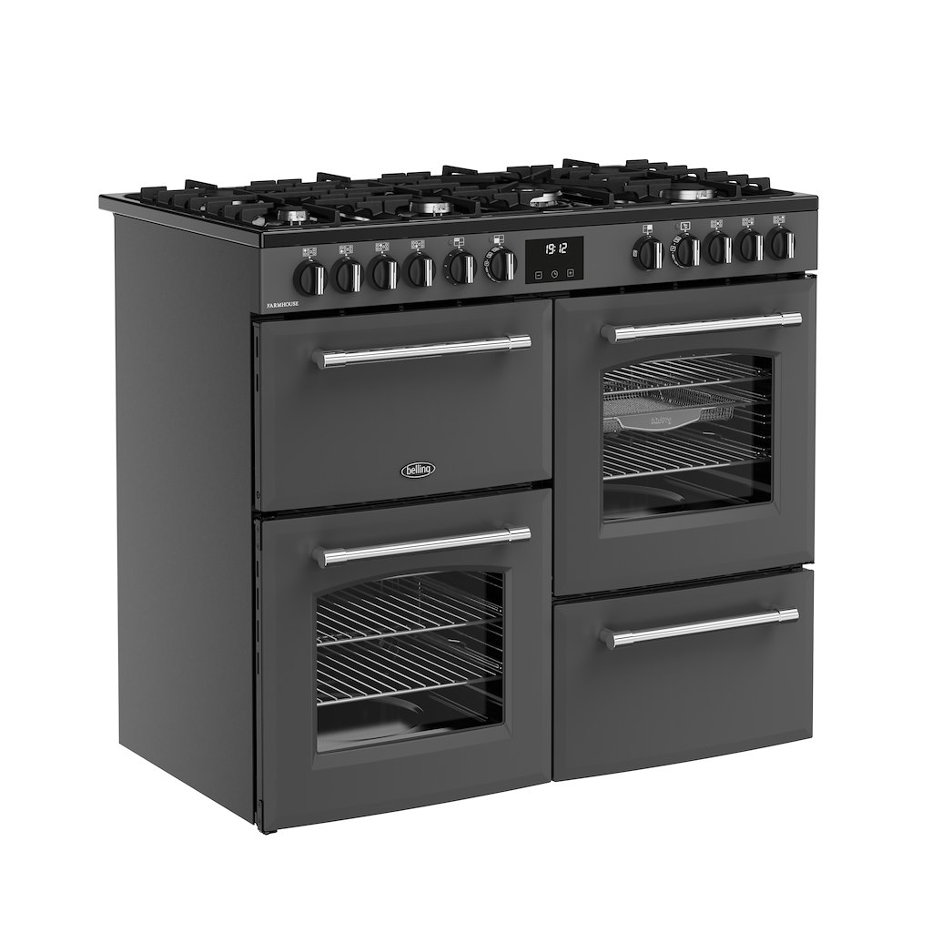 Belling RCA FARMHOUSE 100DF 100cm Dual Fuel Range Cooker - Anthracite - Image 2