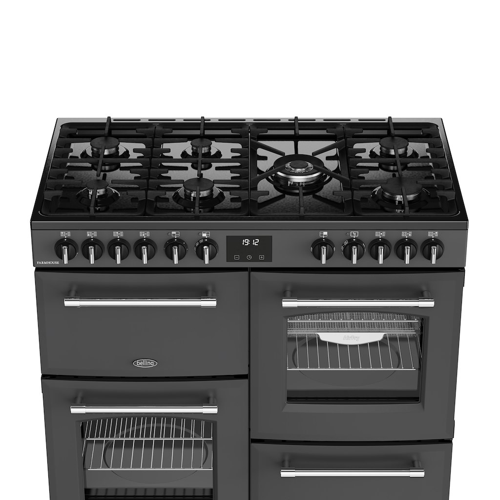 Belling RCA FARMHOUSE 100DF 100cm Dual Fuel Range Cooker - Anthracite - Image 4