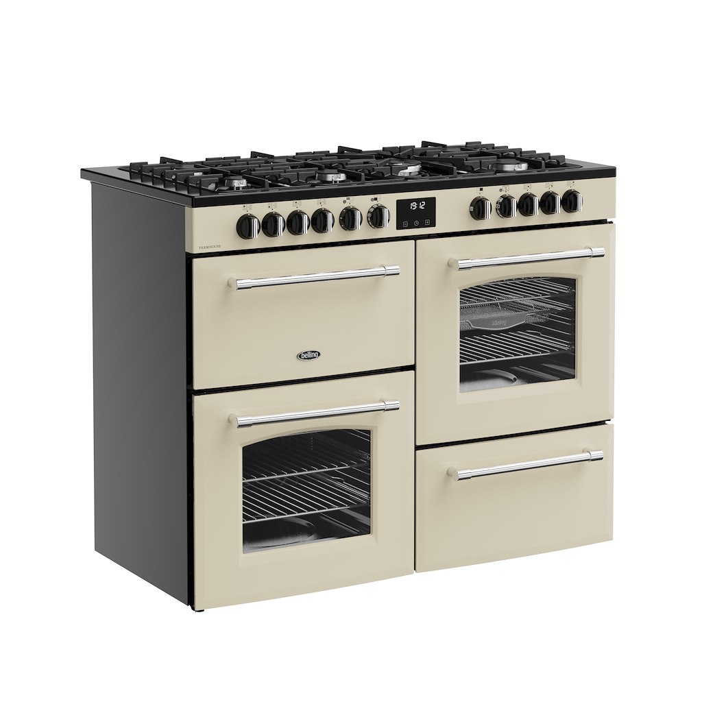 Belling RCA FARMHOUSE 110DF 110cm Dual Fuel Range Cooker - Cream - Image 2