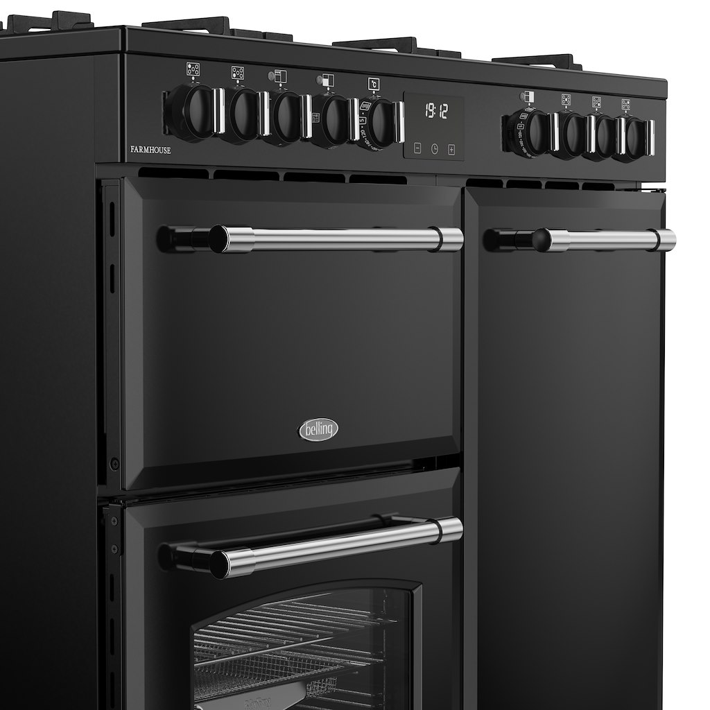 Belling RCA FARMHOUSE 90DF 90cm Dual Fuel Range Cooker - Black - Image 7