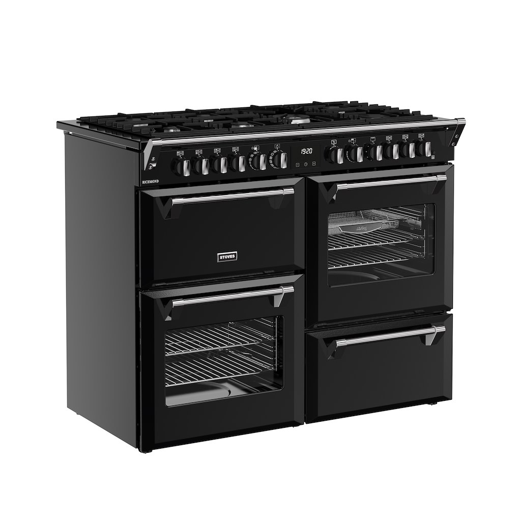Stoves RCA RICH 110DF 110cm Richmond Dual Fuel Range Cooker - Black - Image 2