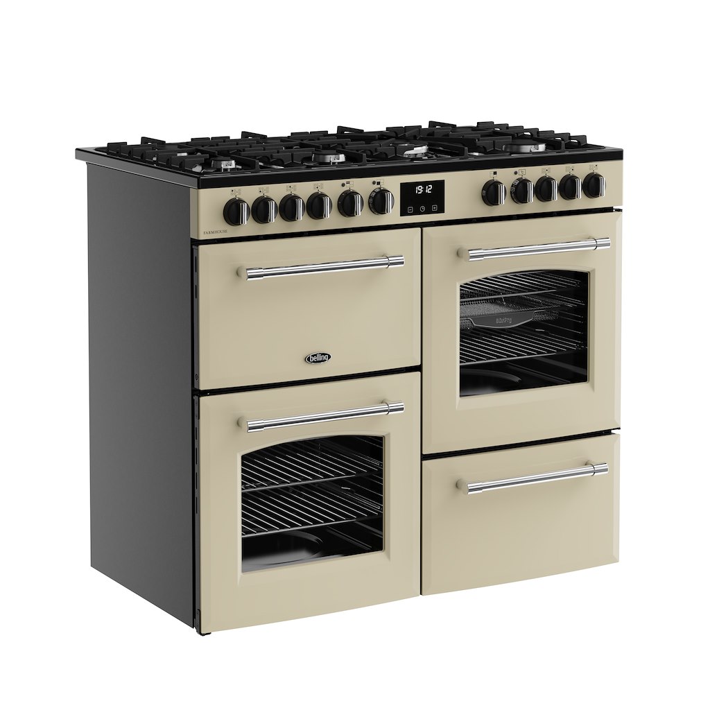 Belling RCA FARMHOUSE 100DF 100cm Dual Fuel Range Cooker - Cream - Image 2