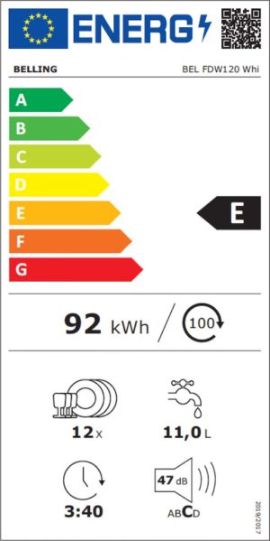 Belling  FDW120 w 60cm 12 Place Setting Dishwasher - Image 5