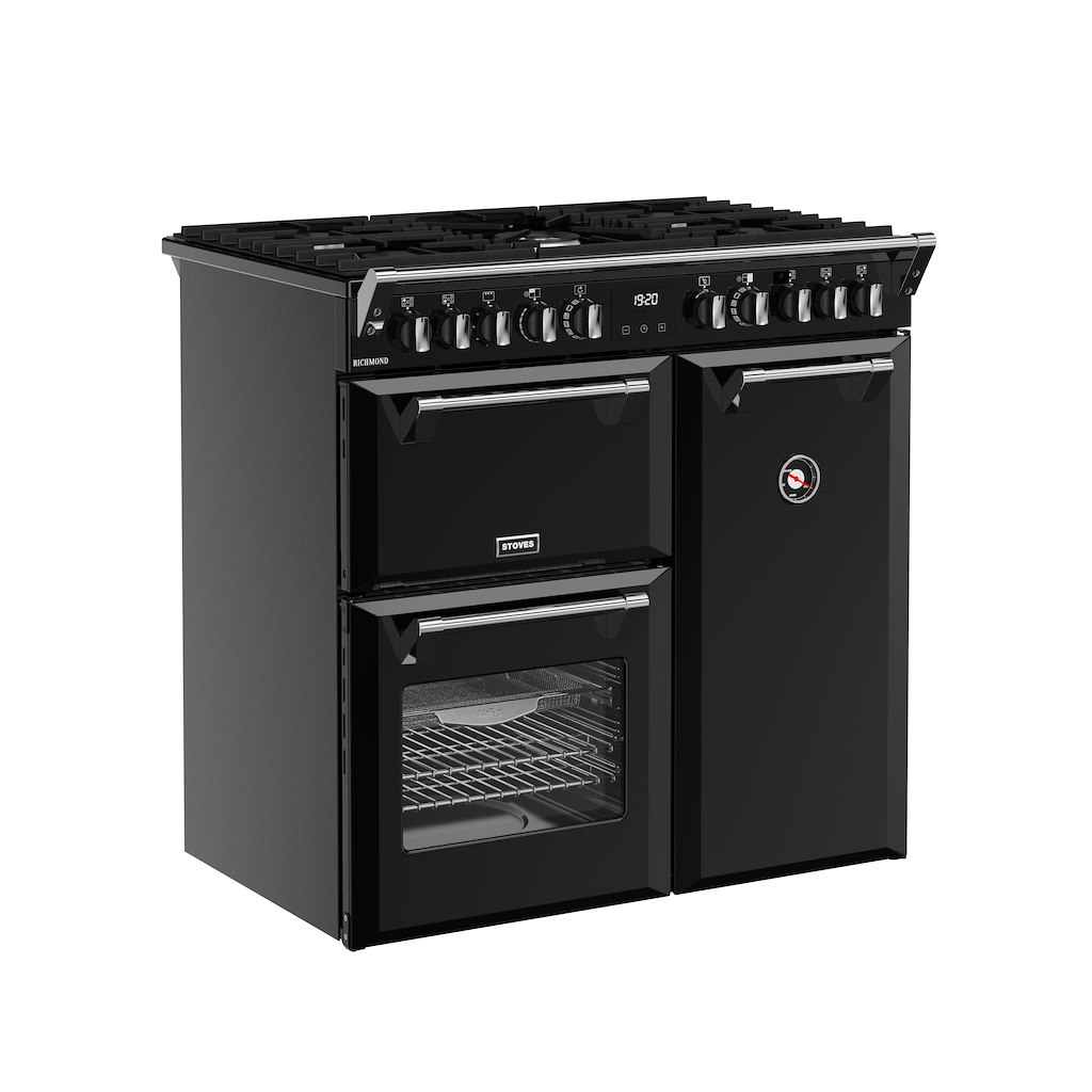 Stoves RCA RICH 90DF 90cm Richmond Dual Fuel Range Cooker - Black - Image 2