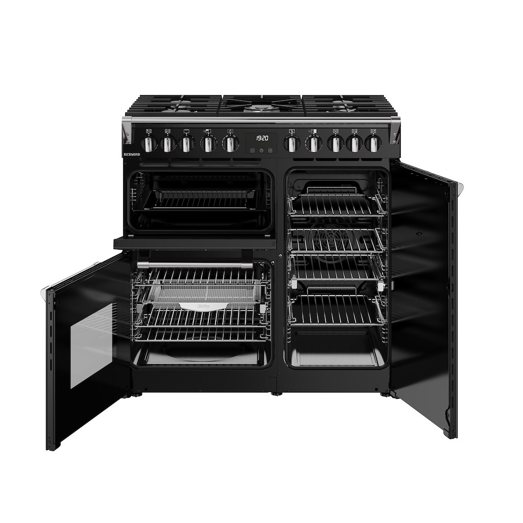Stoves RCA RICH 90DF 90cm Richmond Dual Fuel Range Cooker - Black - Image 3