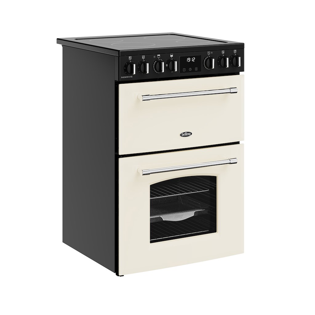 Belling MRA FARMHOUSE 60E 60cm Electric Ceramic Cooker - Cream - Image 2