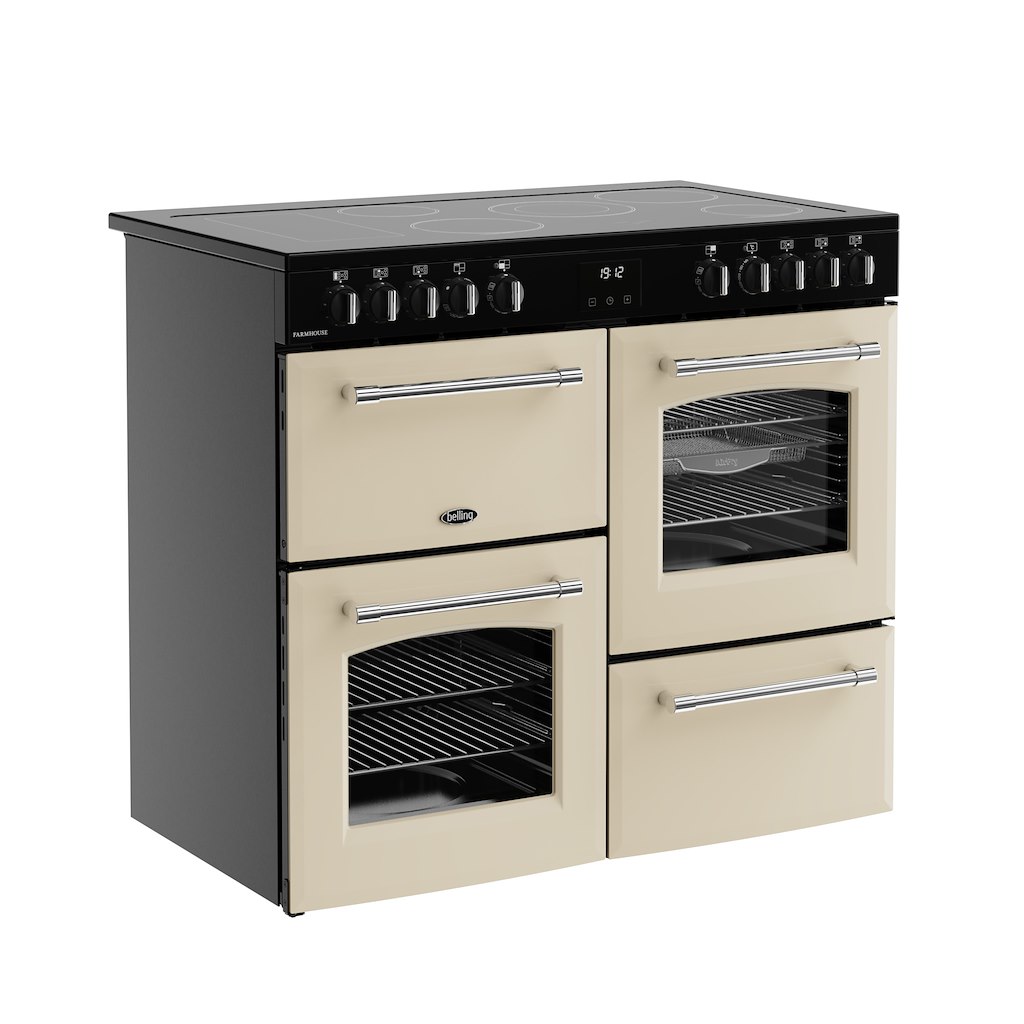 Belling RCA FARMHOUSE 100E 100cm Electric Ceramic Range Cooker - Cream - Image 2