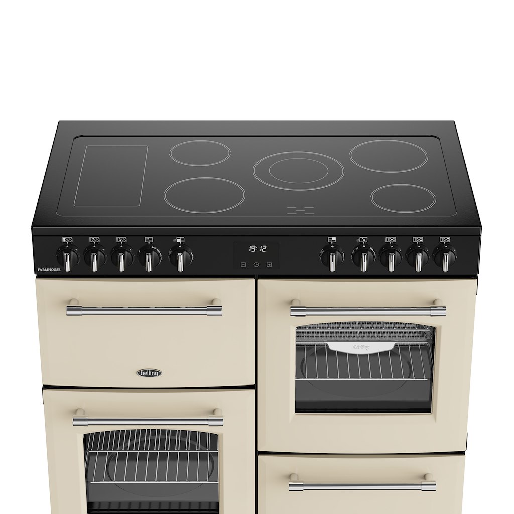Belling RCA FARMHOUSE 100E 100cm Electric Ceramic Range Cooker - Cream - Image 4