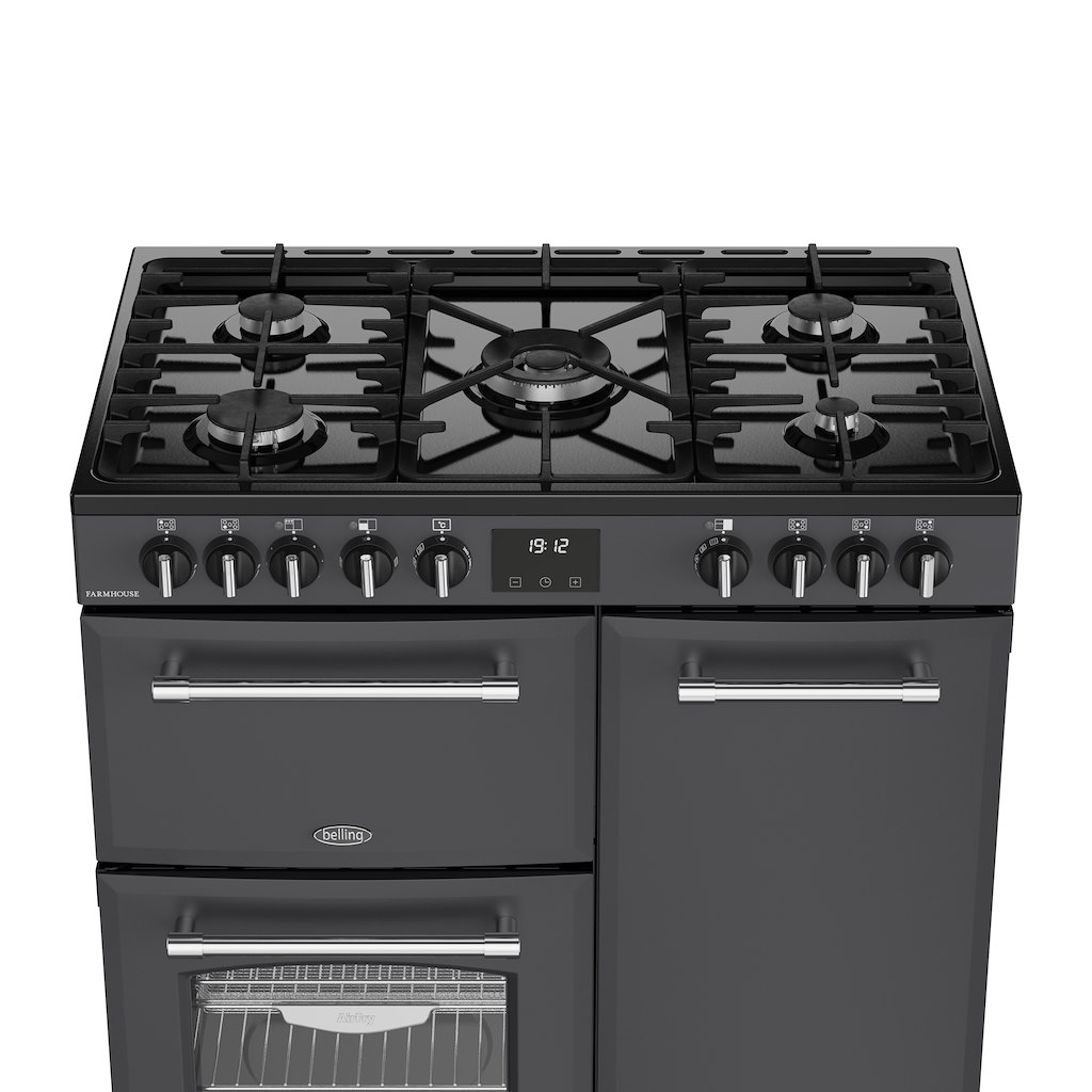 Belling RCA FARMHOUSE 90DF 90cm Dual Fuel Range Cooker - Anthracite - Image 4