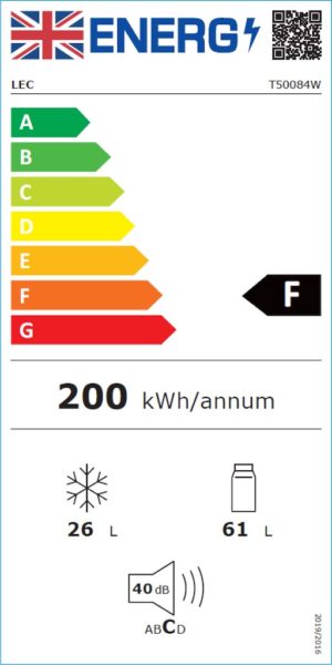 Lec T50084W Undercounter Fridge Freezer - Image 5