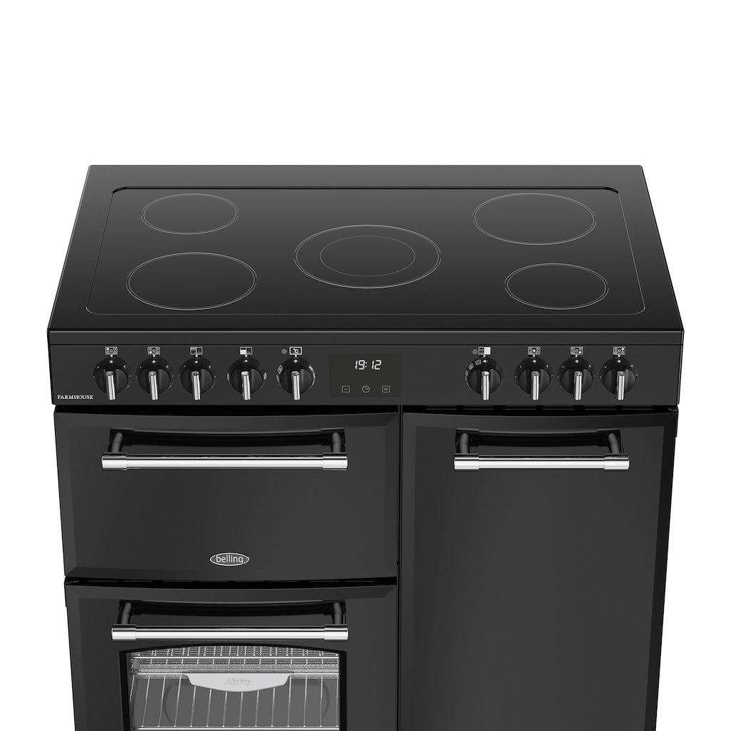 Belling RCA FARMHOUSE 90E 90cm Electric Ceramic Range Cooker - Black - Image 4