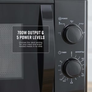 Swan SM4420BLK 20L 700W Manual Microwave - Black - Image 3