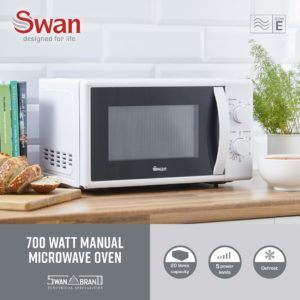 Swan SM4420WHT 20L 700W Manual Microwave - White - Image 2