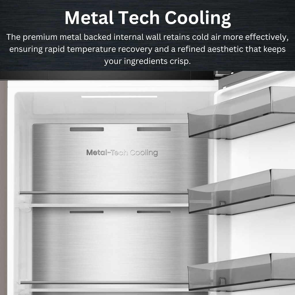 Teknix TH60TLBIX 60cm Tall Larder Fridge with Metal Tech Cooling - Stainless Steel - Image 4