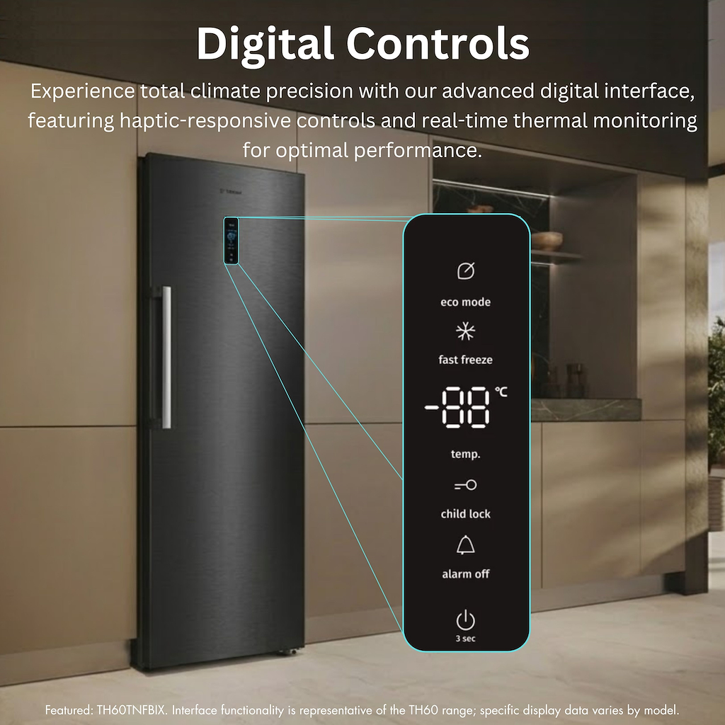 Teknix TH60TLBIX 60cm Tall Larder Fridge with Metal Tech Cooling - Stainless Steel - Image 5