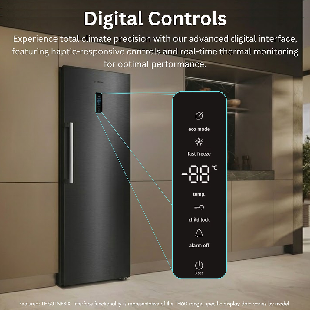 Teknix TH60TNFX 60cm Tall Frost Free Freezer with Metal Tech Cooling - Stainless Steel - Image 8